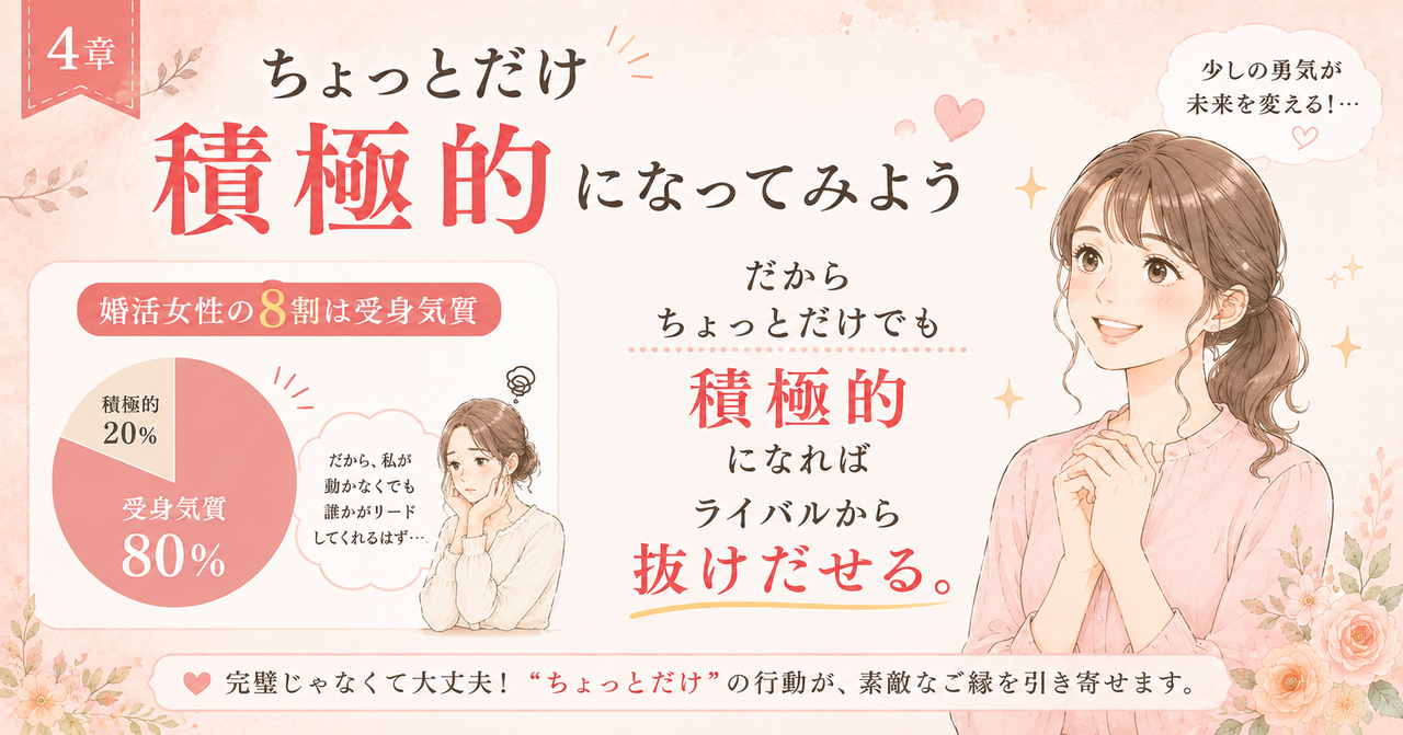 ちょっとだけでも積極的になろう｜結婚相談所ハピマリ新潟